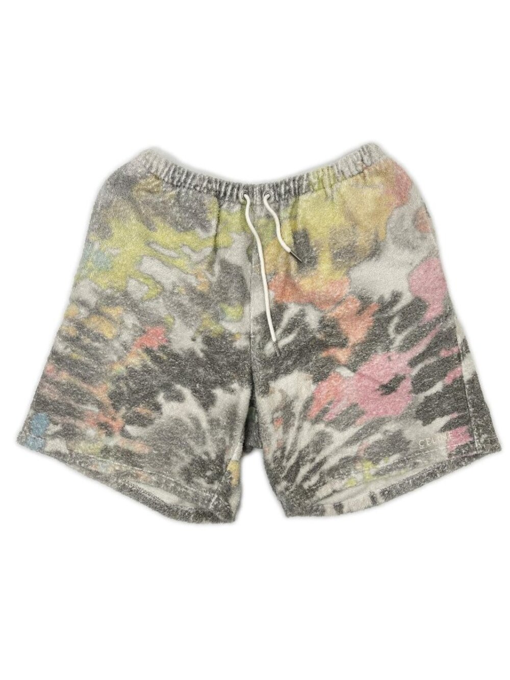 Celine White Terry Cotton Shorts